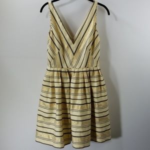 J. Crew Striped V-neck A-line Dress Size 6